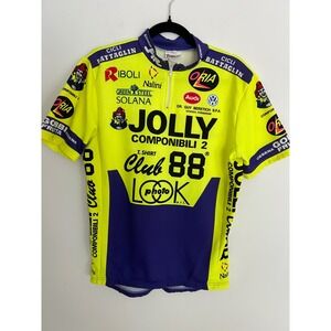 Vintage Torelli Jolly Componibili Cycling Jersey Neon Yellow Purple Mens L